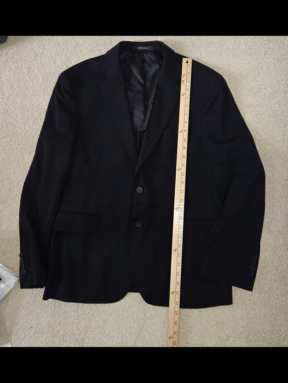 Kenneth Cole- Classic Black Men's Two-Button Blazer Office 42R Slim Fit - Picture 4 of 10